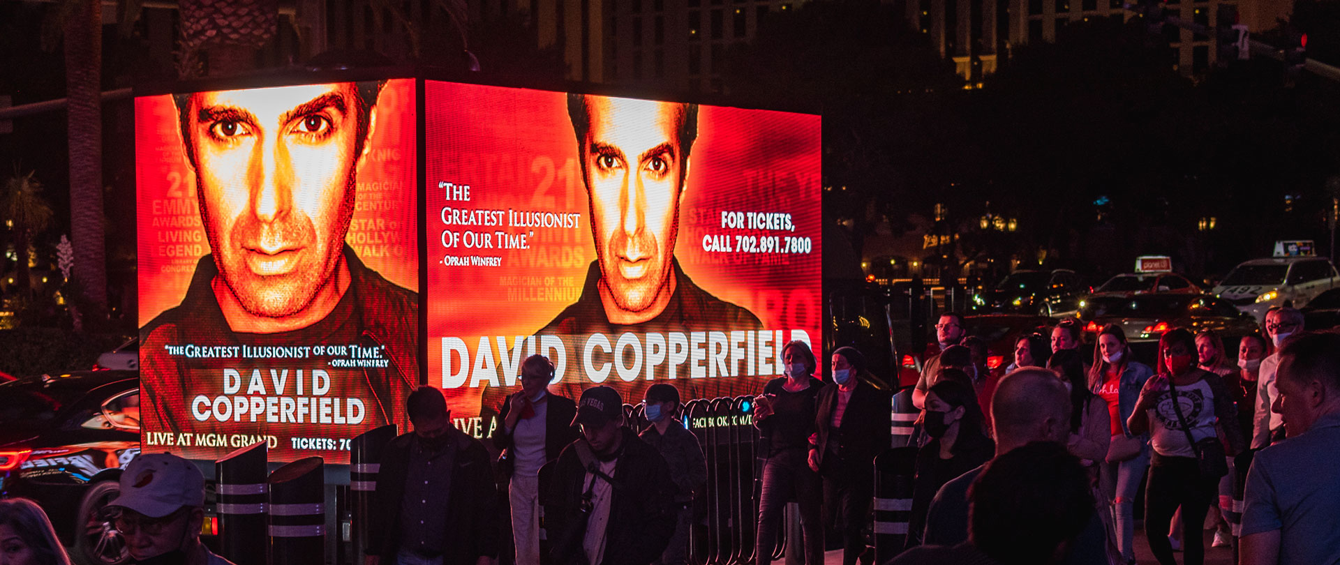 Digital Billboard Truck on The Strip advertising David Copperfeild